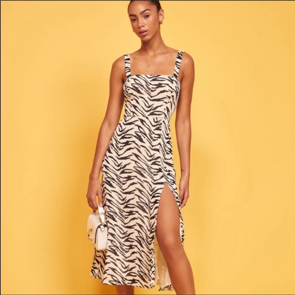 Reformation Nectarine Zebra Print Dress - Picture 2 of 5